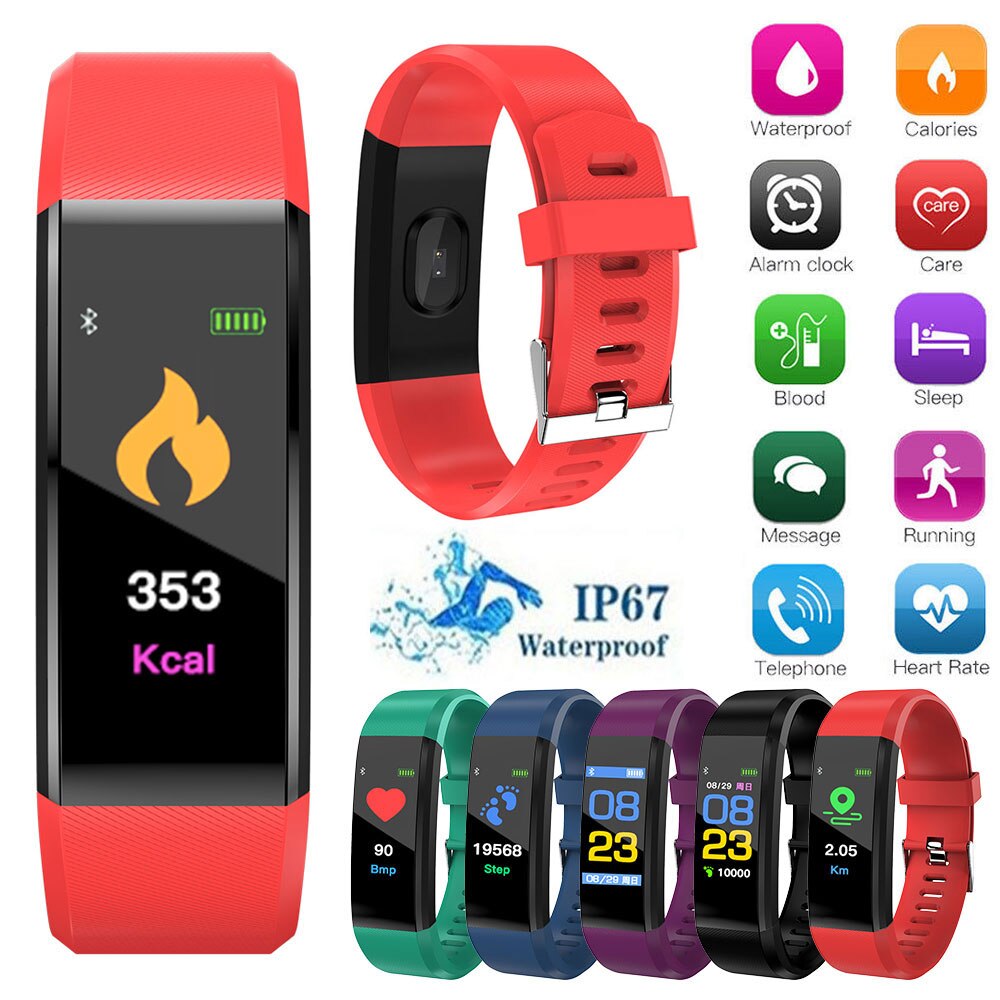 Fitness Tracker Sport Smart Uhr Mit Blutdruck Herz Rate Armband Bildschirm Smart Elektronik Armband Uhr