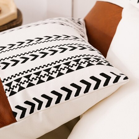 freundlicher Nette Braun Faux Leder Baumwolle Kissen Abdeckung 45x4 5cm/35x50cm Für Couch Bett Hause dekoration Kissen Abdeckung Moderne