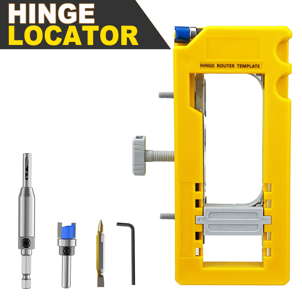 Door Hinge Routing Jig And Hinge Jig 3‑5in Length 1/4‑5/8in Radius Hinge Router Template for Woodworking Tool: Yellow
