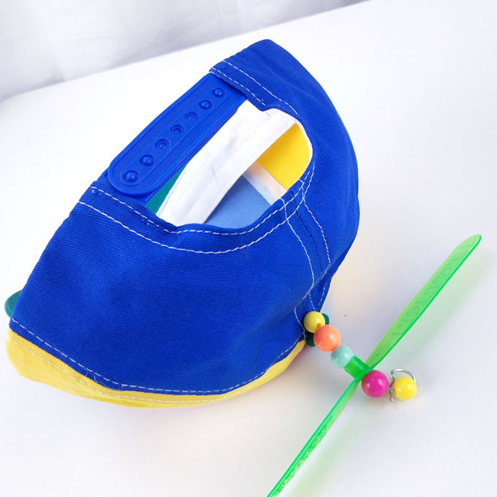 Gorra de molino para niños, Polo de bambú, sombrero de juguete con hélices, gorra de béisbol de retales de Color divertido para niño o niña, sombrero de balsa de juguete de Bambú