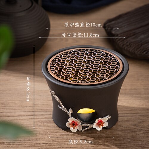 Japanischen Kerze Heizung Basis Tee Wärmer Kung-Fu Tee Zeremonie Keramik Gekocht Blume Tee Heizung Tee Topf Wärmer Isolierung Basis: 07