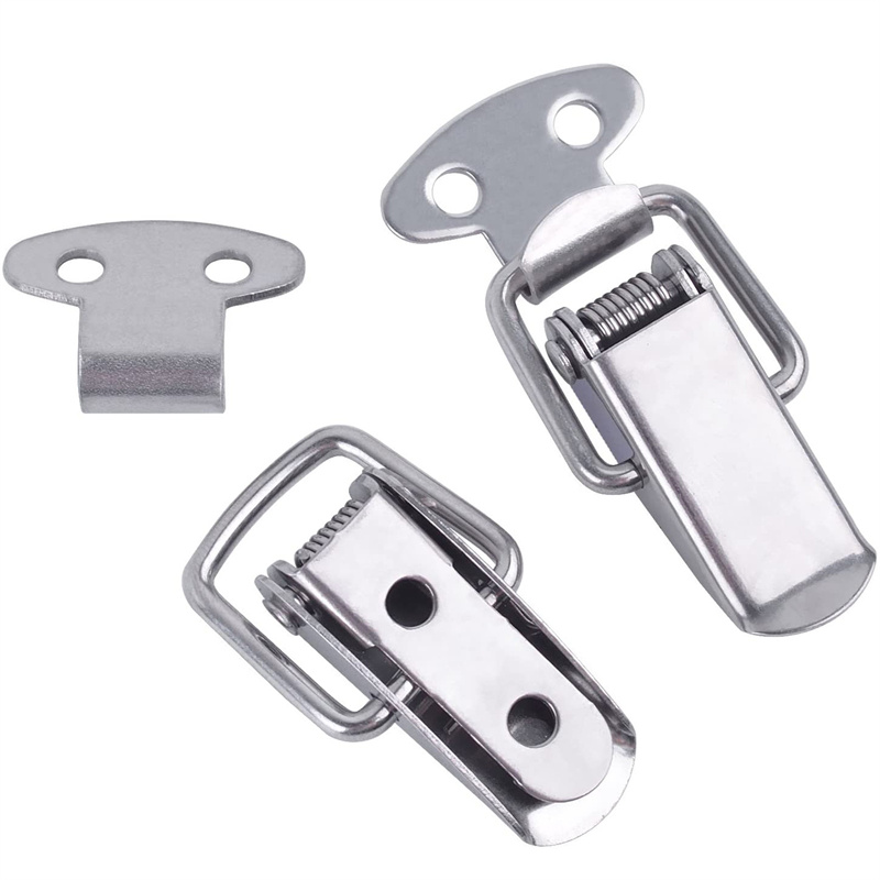Mini Stainless Steel Cabinet Boxes Spring Loaded Latch Catch Toggle Clamp Hasp Lock For Chest Box Suitcase Case
