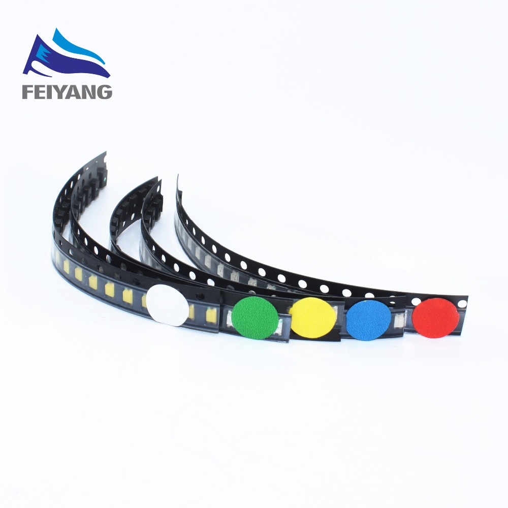 100 stks/partij 5 Kleuren 3216 1206 SMD Led Super Bright Rood/Groen/Blauw/Geel/Wit Water clear Led Diode