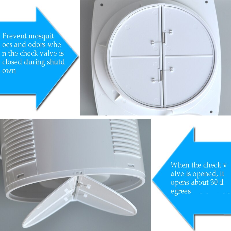 6'' 150mm Home Ventilation Fan Bathroom Garage Exhaust Fan Wall Mount, Strong Exhaust (Ultra Silent)