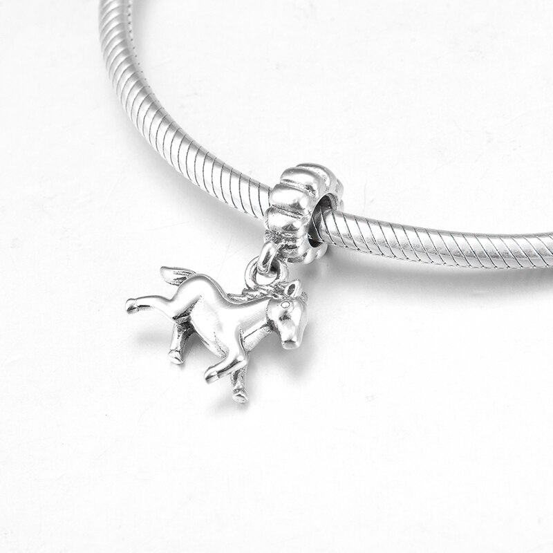 Heißer 12 Chinesische Sternzeichen pferd 925 Sterling Silber DIY feine Anhänger Perlen Fit Original Europäischen Charme Armband Schmuck machen