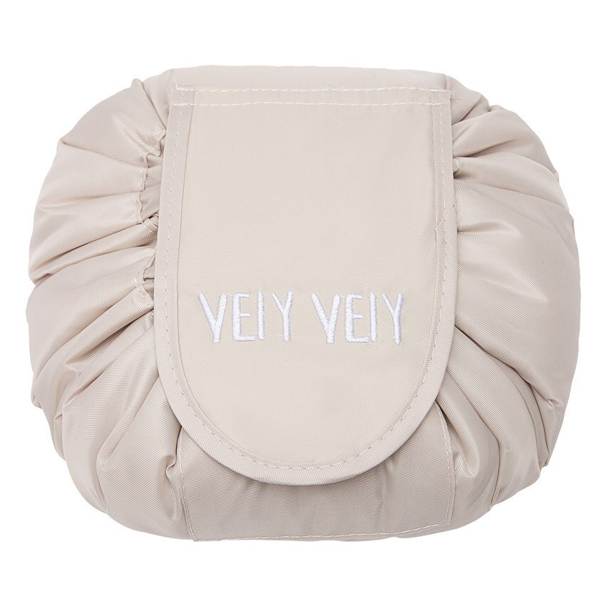 Luie make-uptas met grote capaciteit, waterdichte fleece make-uptas met trekkoord, reistas met trekkoord: Chun mi se