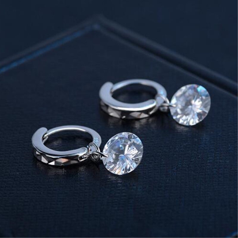 Freies Atmosphäbetreffend 925 Sterling Silber Überzogene verlieren Blitz Kristall Wilden Temperament Weibliche Baumeln Ohrringe SE296