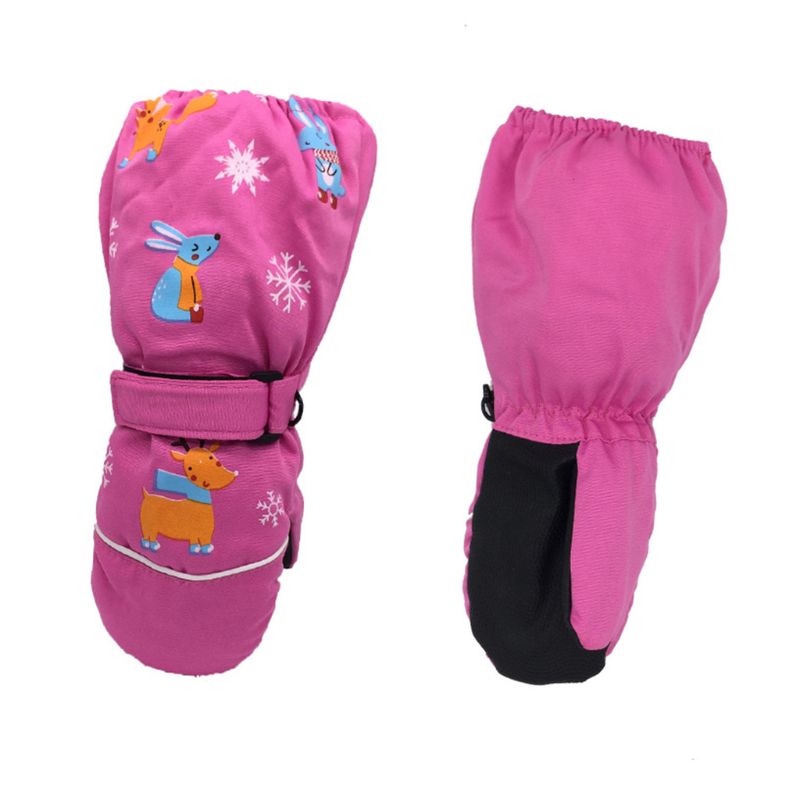 Kinderen Print Cartoon Herten Konijn Verdikking Ski Handschoenen Winddicht Waterdicht antislip Lange mouwen Wanten