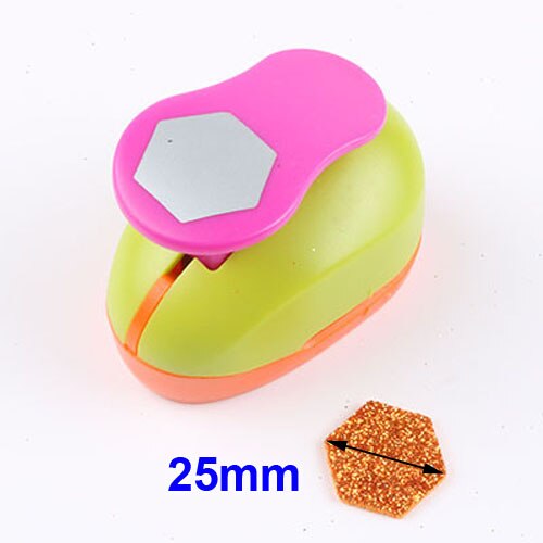 2.5cm Scrapbook Punches Handmade Cutter Card Craft Calico Printing DIY Eva Foam Paper Punch Hole Puncher Shape Clip Photo: Hexagon