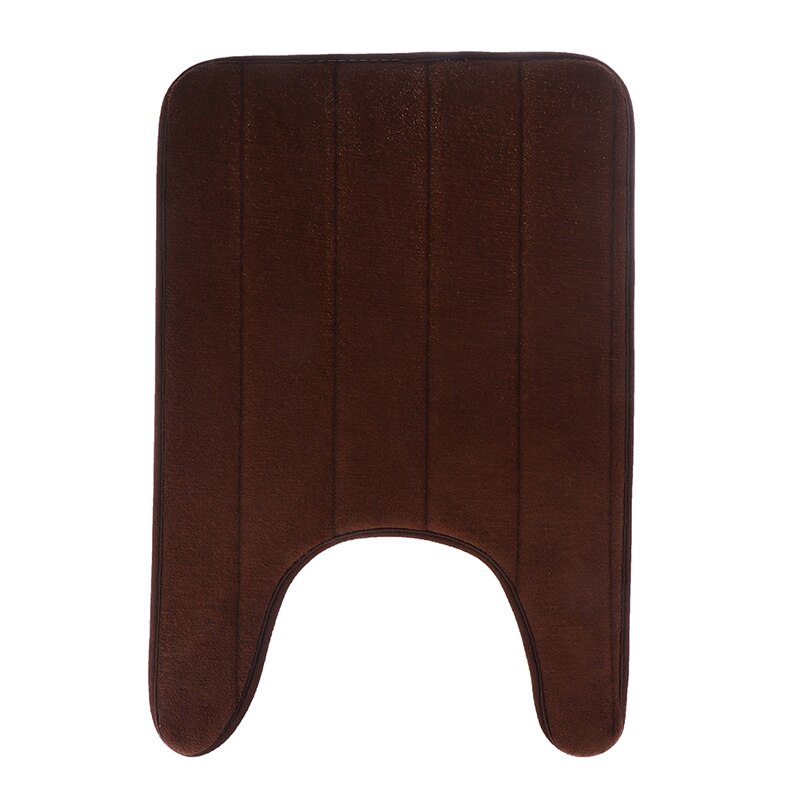 U-Shaped Memory Foam Bath Mats Toilet Mat Bathroom Coral Fleece Carpet Rug Anti-slip Floor Carpets Home Decor: coffee