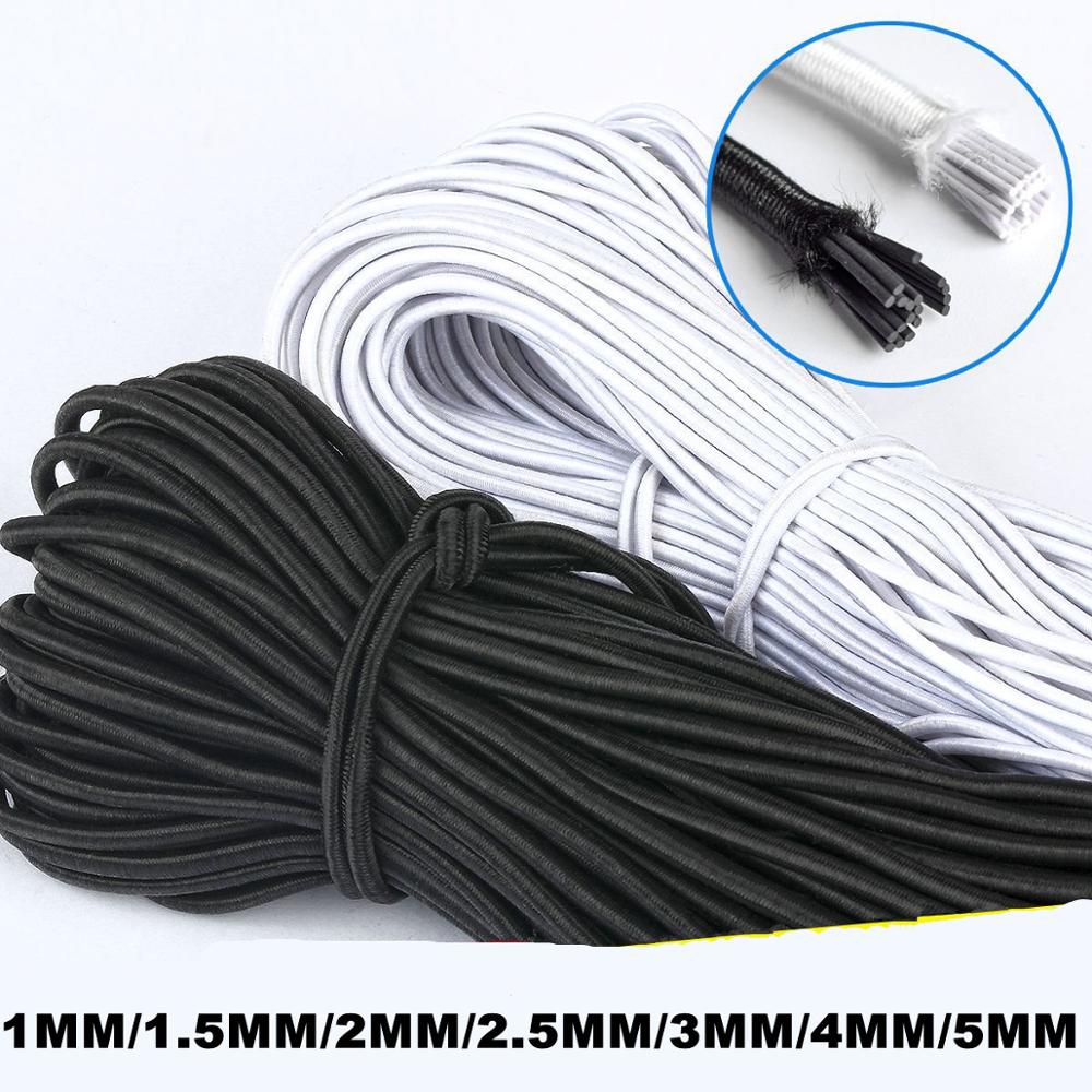 2 Meter/Bag Zwart Wit Multi Size Ronde Elastische Band Elastisch Touw Rubberen Band Elastische Lijn DIY Naaien Accessoires