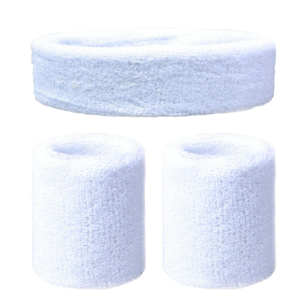 Zweetband Hoofdband Fitness Unisex Crossfit Sport Polsband Hoofd Bands Armbanden Voor Mannen Vrouwen Haarband Pols Polsbandjes: White