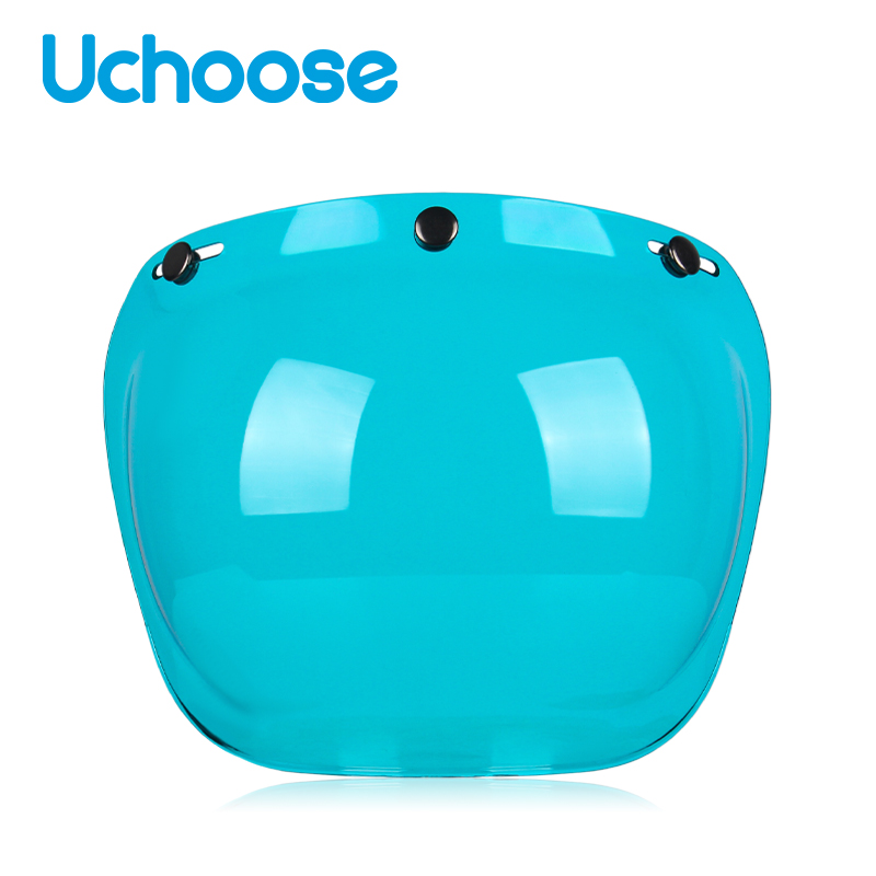 Visera para casco de cara abierta, cascos de motocicleta, viseras de burbujas abatibles hacia arriba, lente Capacete, accesorios para casco de motocicleta: YELLOW