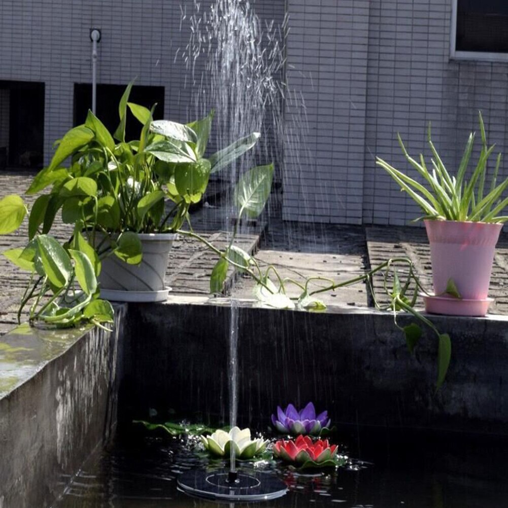 6V 1W Round Solar Fountain Floating Water Fountain Fontaine For Garden Decoration Garden Plant Watering Kit Pool Pond Waterfall