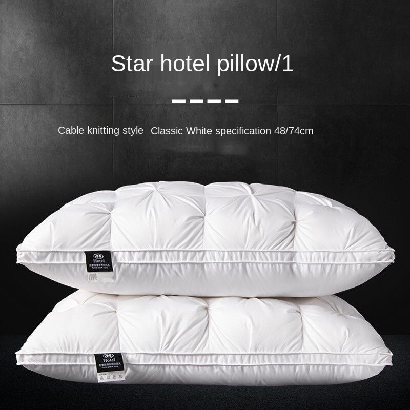 100% Cotton Hotel Pillowcase, Three-dimensional Sleeping Pillow, Soft and Comfortable Neck Pillow, 1 Standard Bedding Pillows