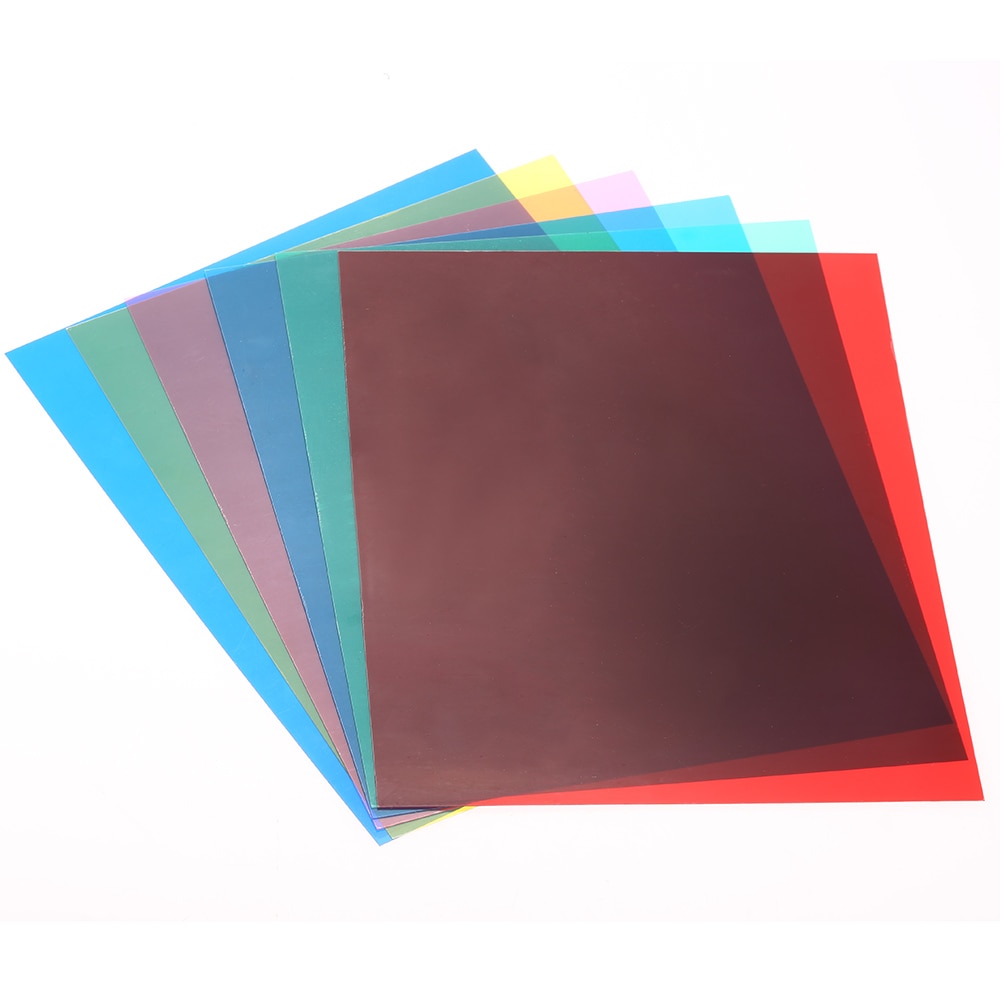 6 stuks 25*20 cm Verlichting Kleur Correctie Gel Sheets Filters Set voor Flash Light Speedlite (Rood/ blauw/Groen/Cyaan/Geel/Magenta)