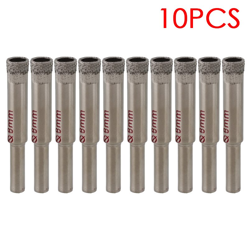 10 Stks/set 8Mm Diamond Coated Drill Bits Hole Saw Glas Graniet Cutter Opener Bits HG99: Default Title