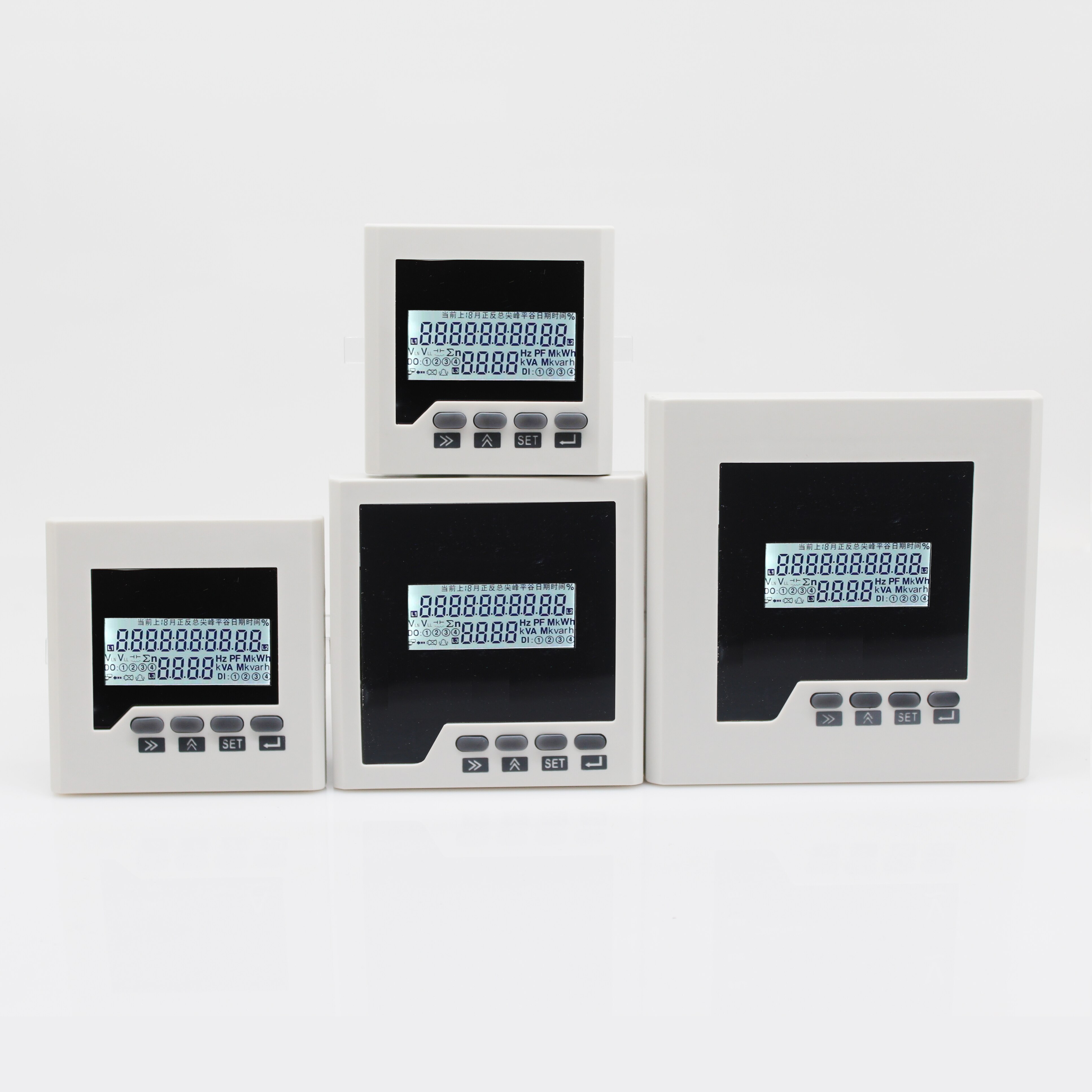 Single phase AC0-220V 0-5A 50-60Hz multifunction panel meter LCD display w kwh cos power energy multifunctional meter with RS485