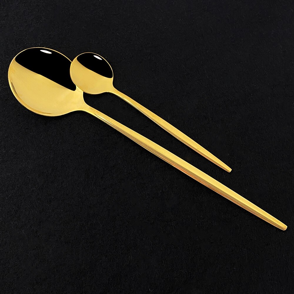 Pink Gold Cutlery Set Stainless Steel Dinnerware Set 24Pcs Knives Forks Coffee Spoons Flatware Set Kitchen Dinner Tableware Set