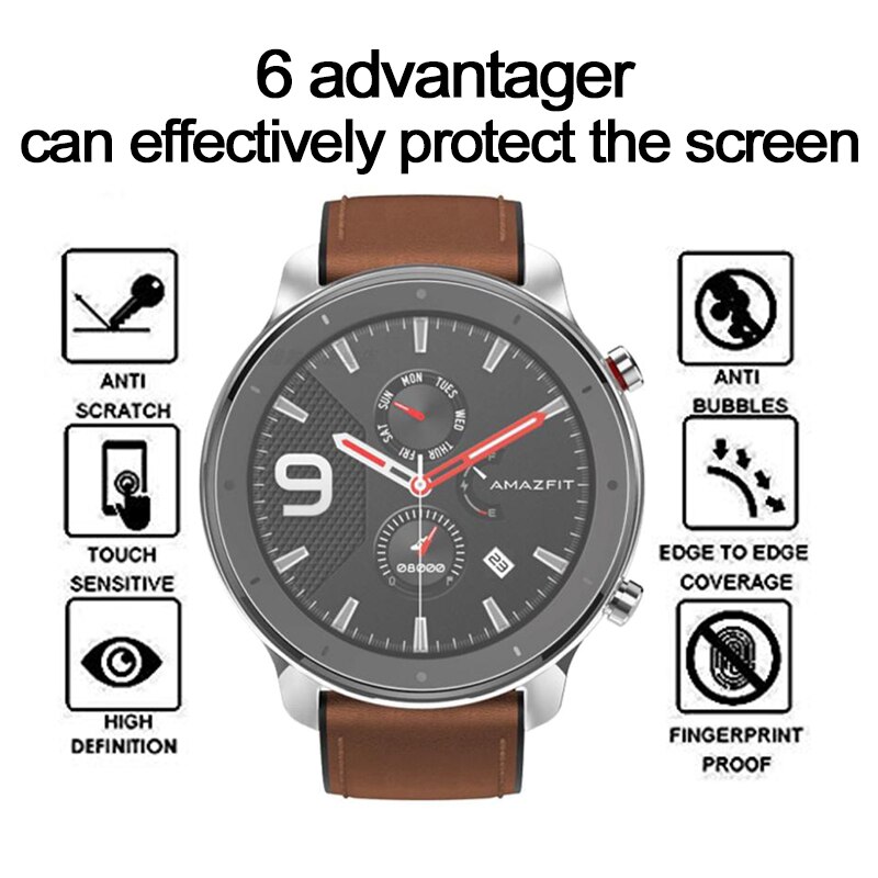 Protecteur d'écran, Film de protection en verre trempé pour Xiaomi Huami Amazfit GTR 47mm 42mm pour Amazfit Verge / Verge Lite