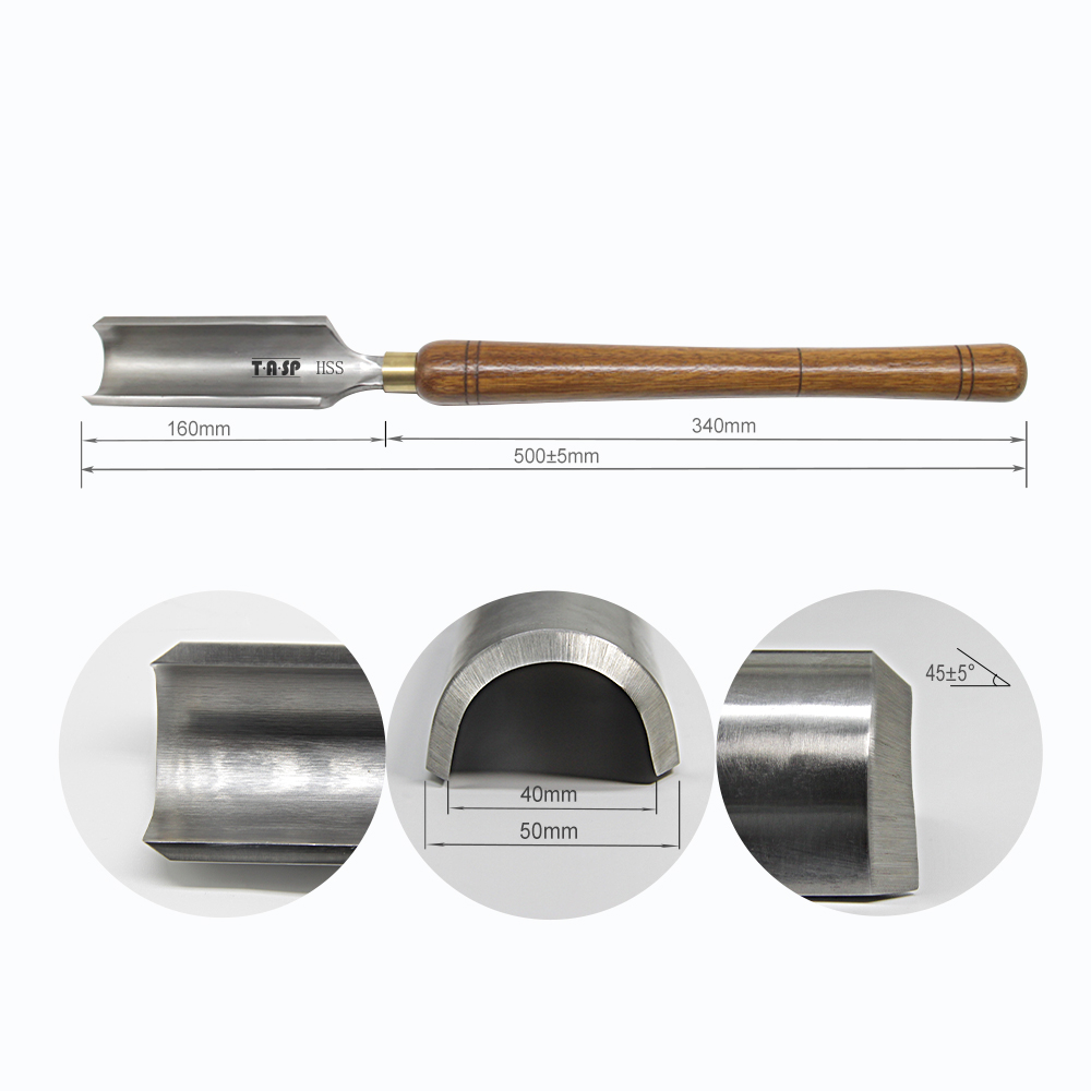 TASP Spindle Roughing Gouge HSS Woodturning Tools Woodworking Lathe Turning Chisels with Walnut Handle 50mm, 25mm, 22mm