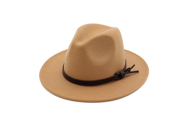 De lana de las mujeres de Sombrero de cowboy del oeste Roll-up de ala ancha vaquera Jazz ecuestre Sombrero gorra con cinta delgada AD0853: Beige
