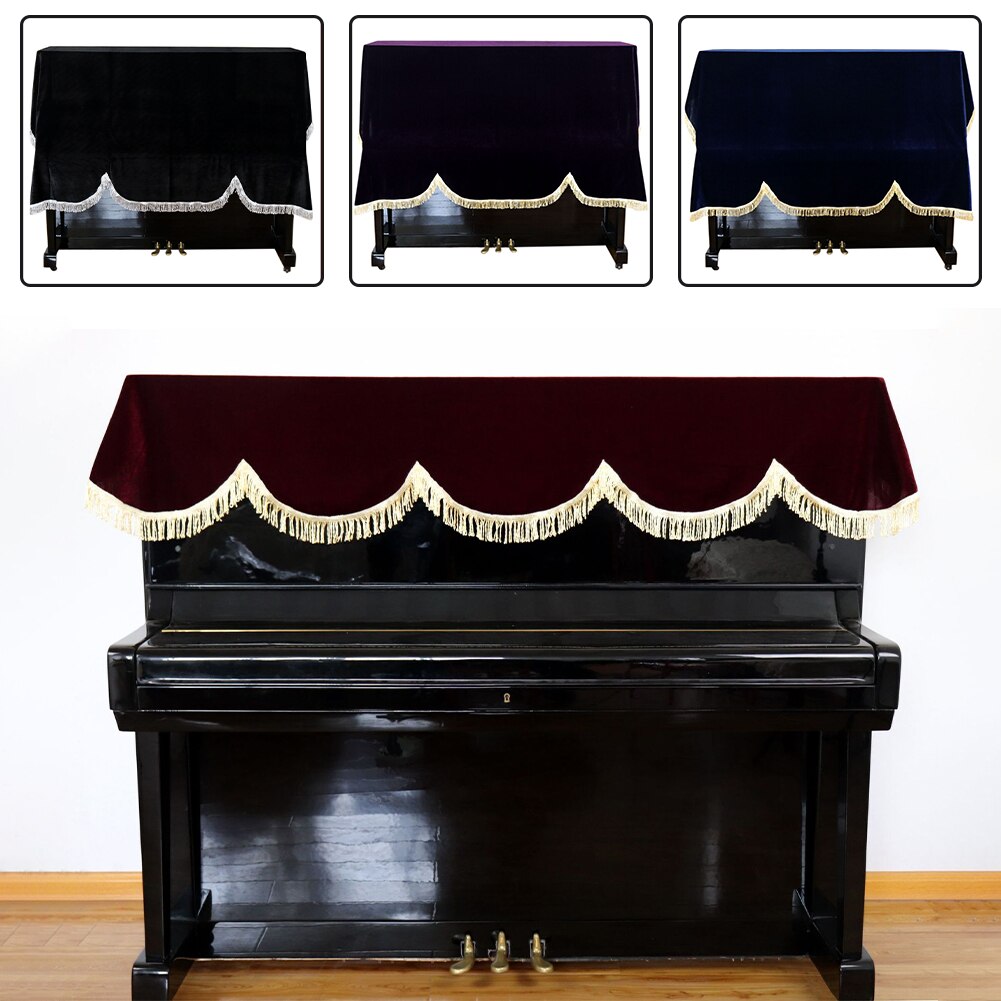 Universal Piano Cover Home Protective Gold Velvet Practical Washable Soft Foldable Upright Vertical Dust Proof Keyboard Non Slip