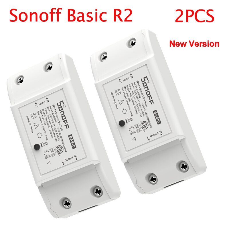 Sonoff Basic R2 Smart Switch Wifi Draadloze Smart Home Afstandsbediening Timer Diy Switch Via Ewelink App Werken Met Alexa google: Sonoff Basic 2pcs