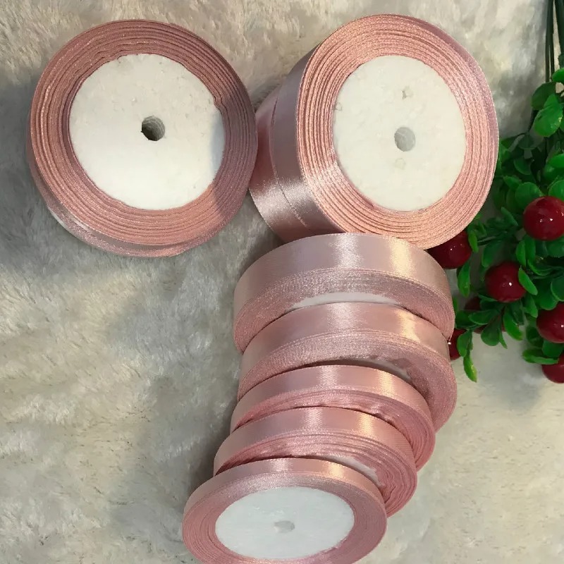 25 yards/roll Koraal Roze Zijde Satijnen Lint Party Thuis Bruiloft Decoratie DIY Handgemaakte Wikkelen 6mm 10mm 15mm 20mm 25mm 40mm 50mm