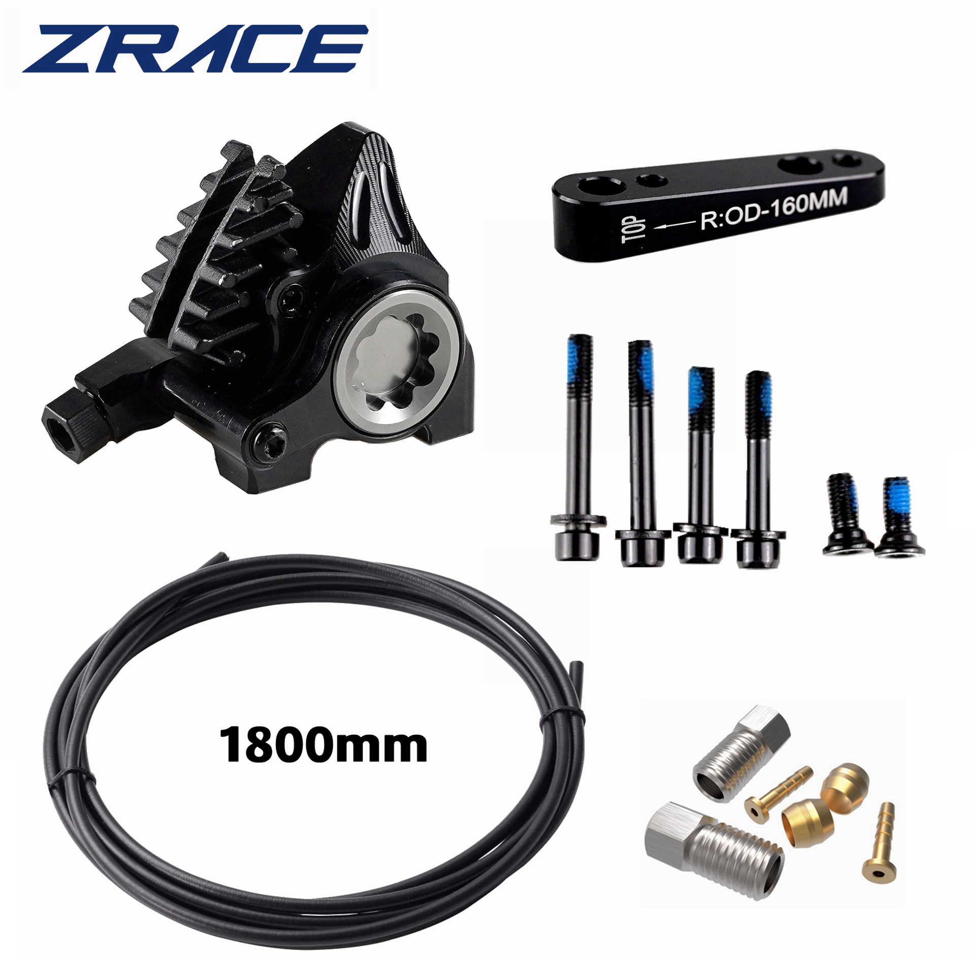Pinza de montaje plano ZRACE XG, freno hidráulico de carretera, pastillas ICE-TECH, carrera BMX, peso ligero CNC completo: Multicolor