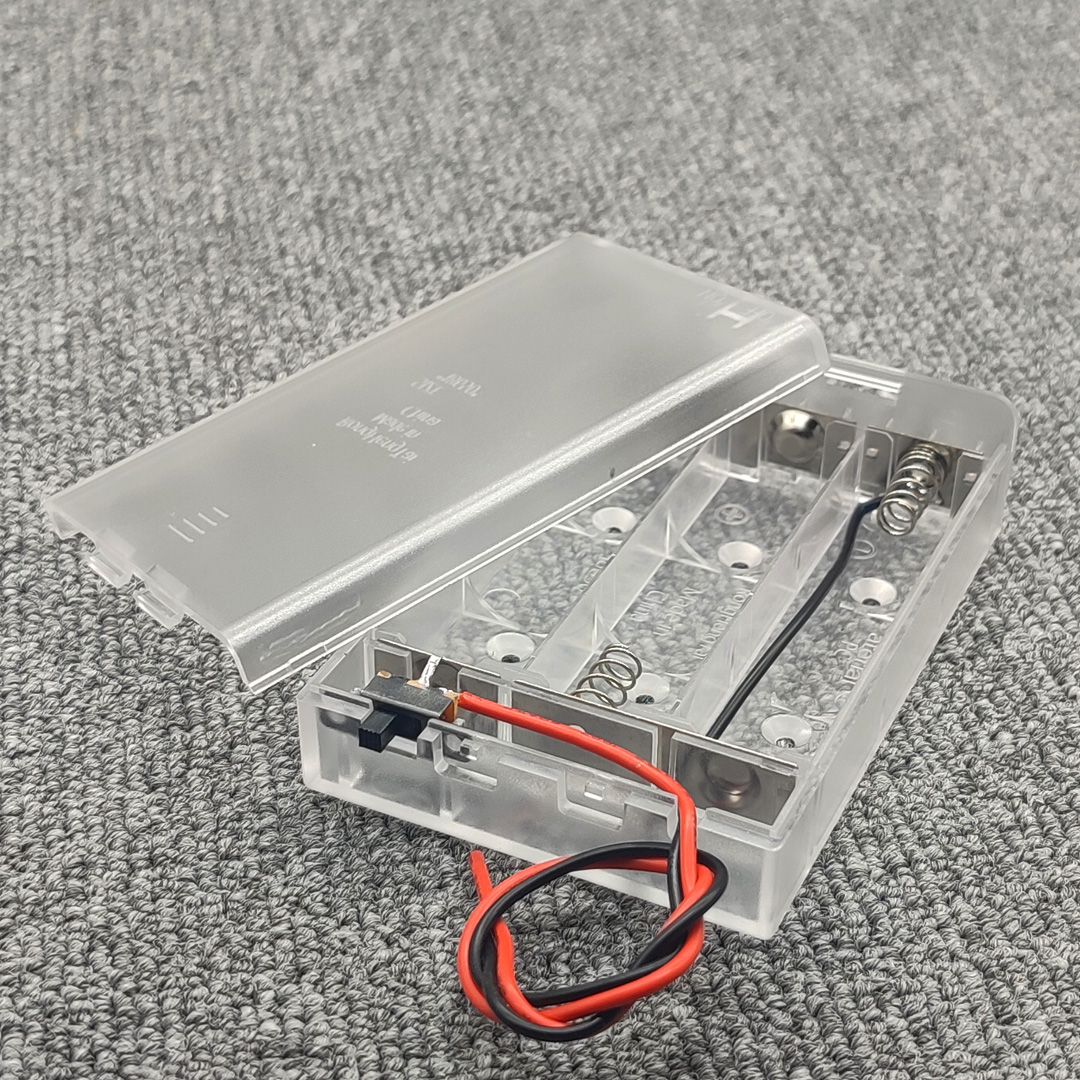 18650 Battery Box DIY Battery Holder 3X18650 Case Series With Switch Cable With Cover 3*18650 Welding-free Transparent