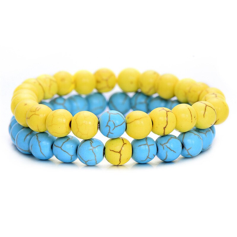 stil verwitterten stein perlen paar armband klassische stein Liebhaber armband für frauen