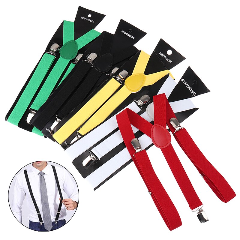 Justerbare elastiske seler til voksne unisex kvinder mænd y form elastiske clip-on seler bukser seler