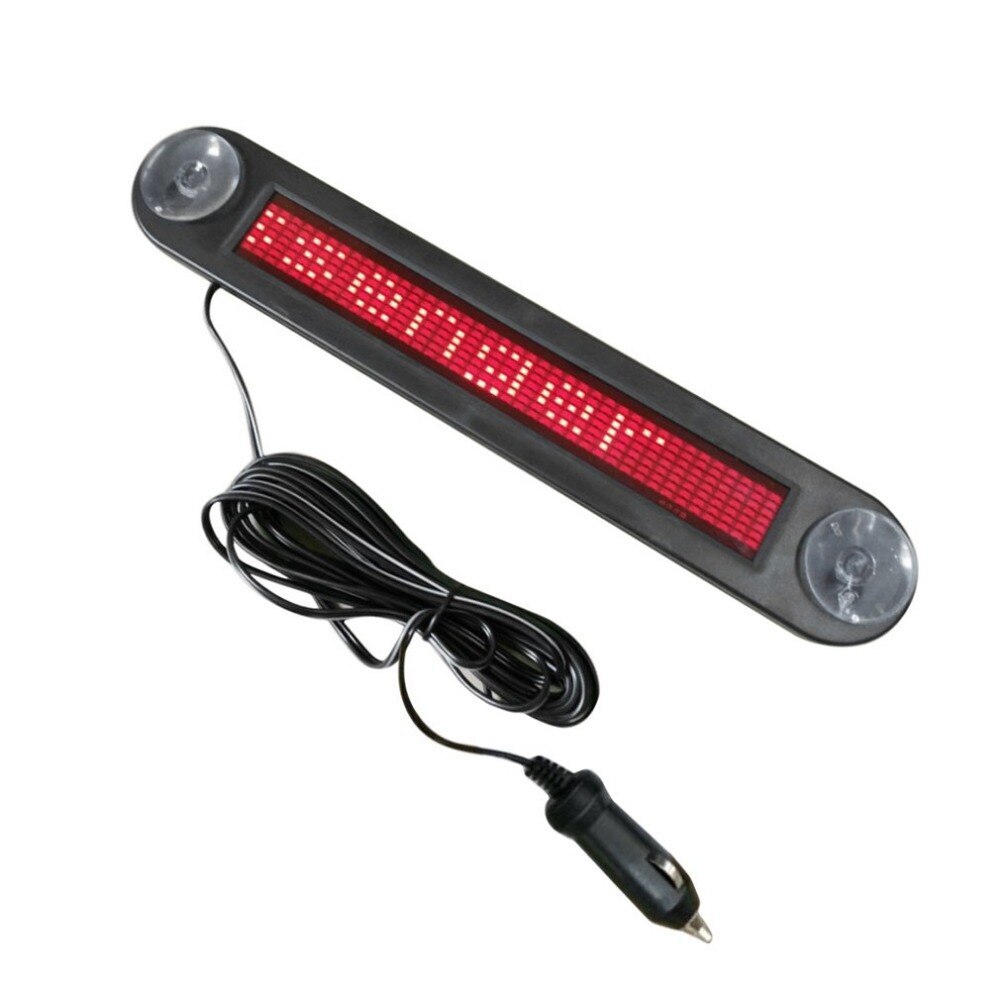 12V LED Car Sign Programmable Scrolling Red Message Sign Board With Remote Control Mini Advertising LED Screen 7x40 Dots