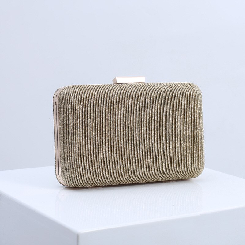 Folded Clutch Bag - Women's Evening Party Bag - PU Leather - Zipper Closure - Soft Tote: Gold