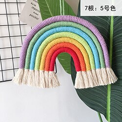 Bébé chambre décoration bricolage corde arc-en-ciel jouet tenture murale nordique tissé à la main arc-en-ciel ornements bébé chambre décor Photo accessoires: QC0061-5