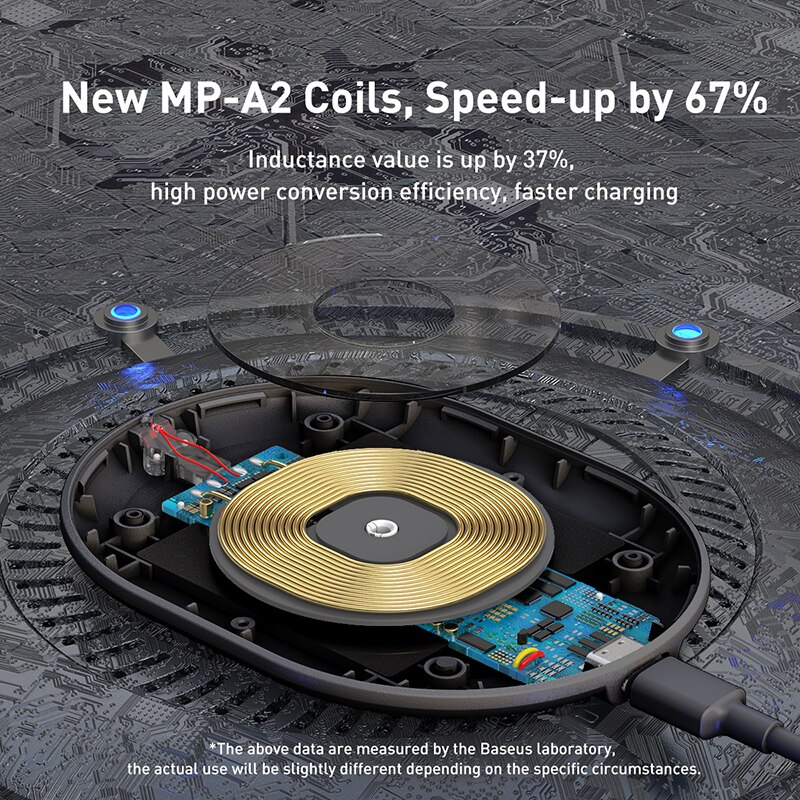 Baseus 15W Qi Caricatore Senza Fili per iPhone 11 pro Carica Rapida Portatile Caricatore Del Telefono Senza Fili per Airpods Veloce Xiaomi huawei