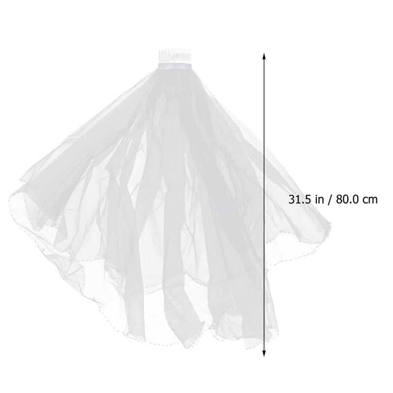 Bridal Veil Handmade Beaded Veil Bridal Headdress Handmade Facial Gauze Veil for Wedding Party
