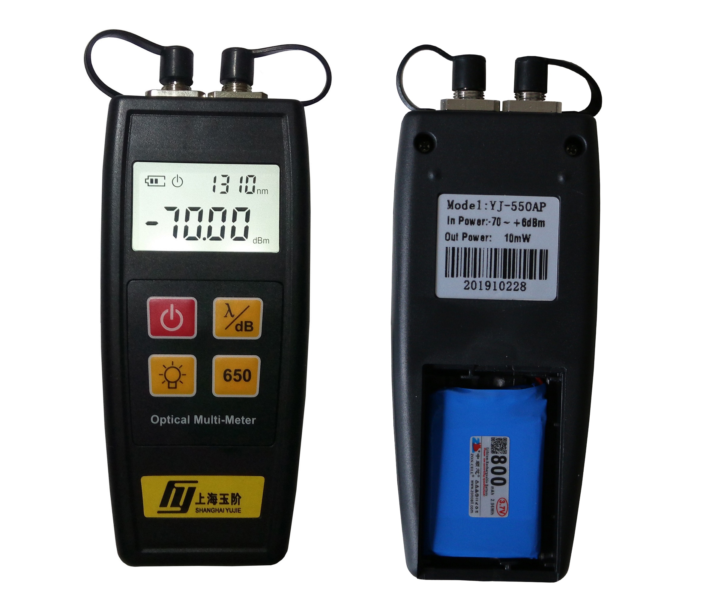 Oplaadbare Multi-meter Fiber Optische Power Meter met Visual Fault Locator (2 in 1)