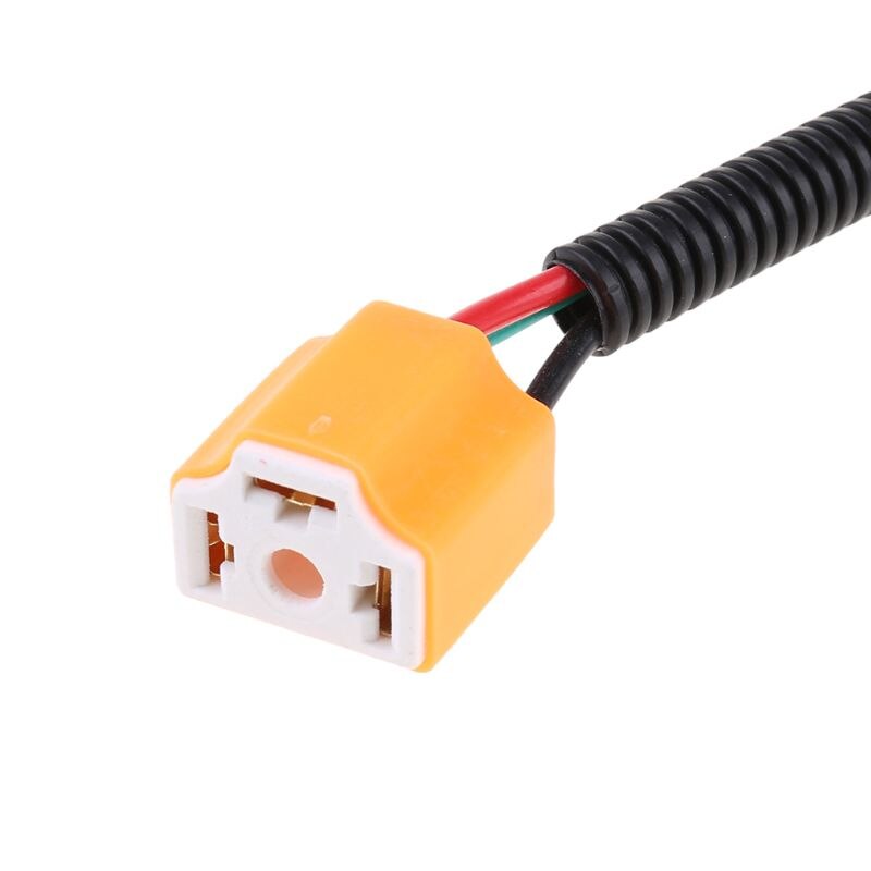 2Pcs H4 9003 Keramische Kabelboom Plug Kabel Koplampen Connector Extension Y98C