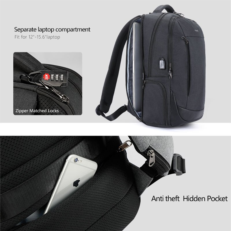 Tigernu Usb Opladen Mannelijke Rugzak Anti Diefstal 15.6 &quot;Laptop Business Rugzak Tas Vrouwen Schooltas Mochila Mannen Reizen tassen