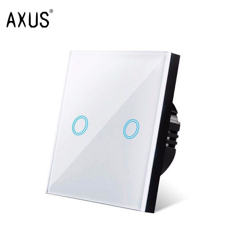 AXUS AC110-220V Touch Switch EU Standard White Crystal Glass Panel Light sensory Switch wall lamp touch Switches LED backlight