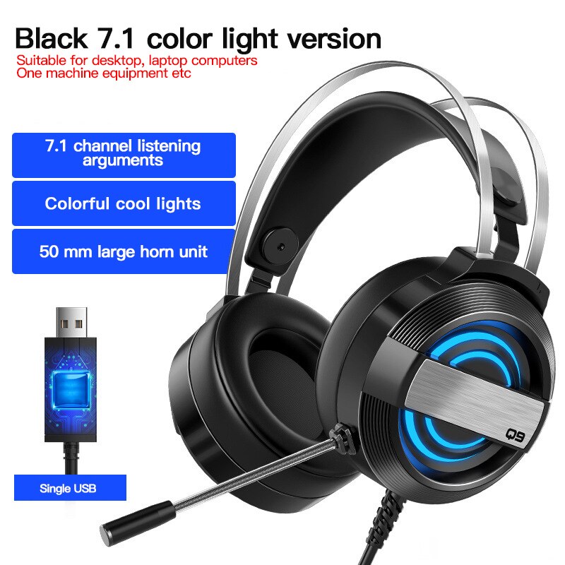 Wired Headset Gamer Oortelefoon Voor Pc PS4 Xbox One Headsets 7.1 Surround Sound Met Hd Microfoon Gaming Overear Laptop gamer: 03