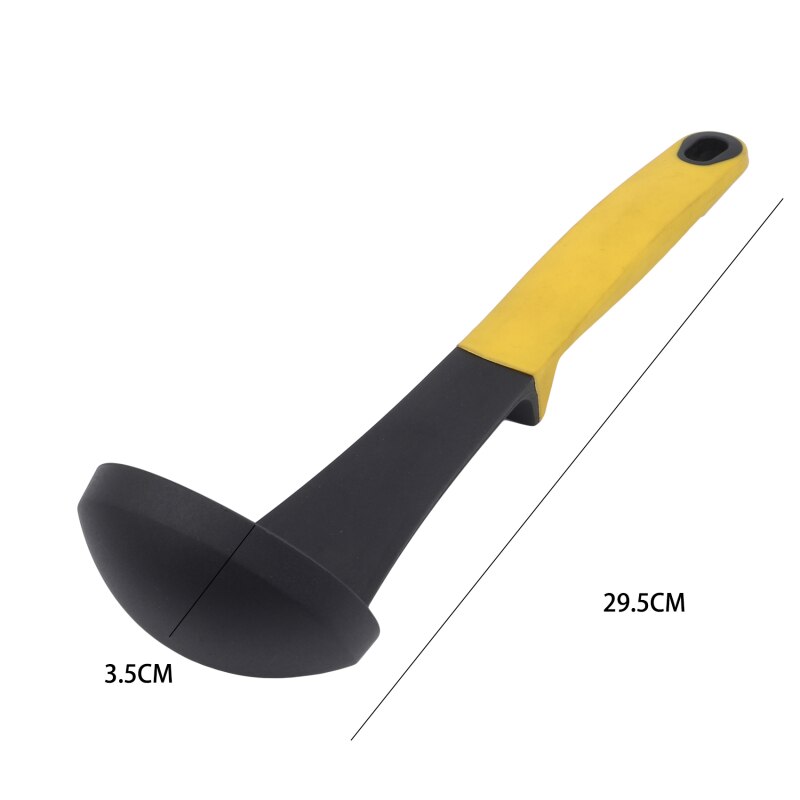 Nylonowa zupa łyżka robić sałatek nowy żółty długa rączka owsianka łyżka z tacą zastawa stołowa 2020 kadzi naczynia kuchenne narzędzia kuchenne