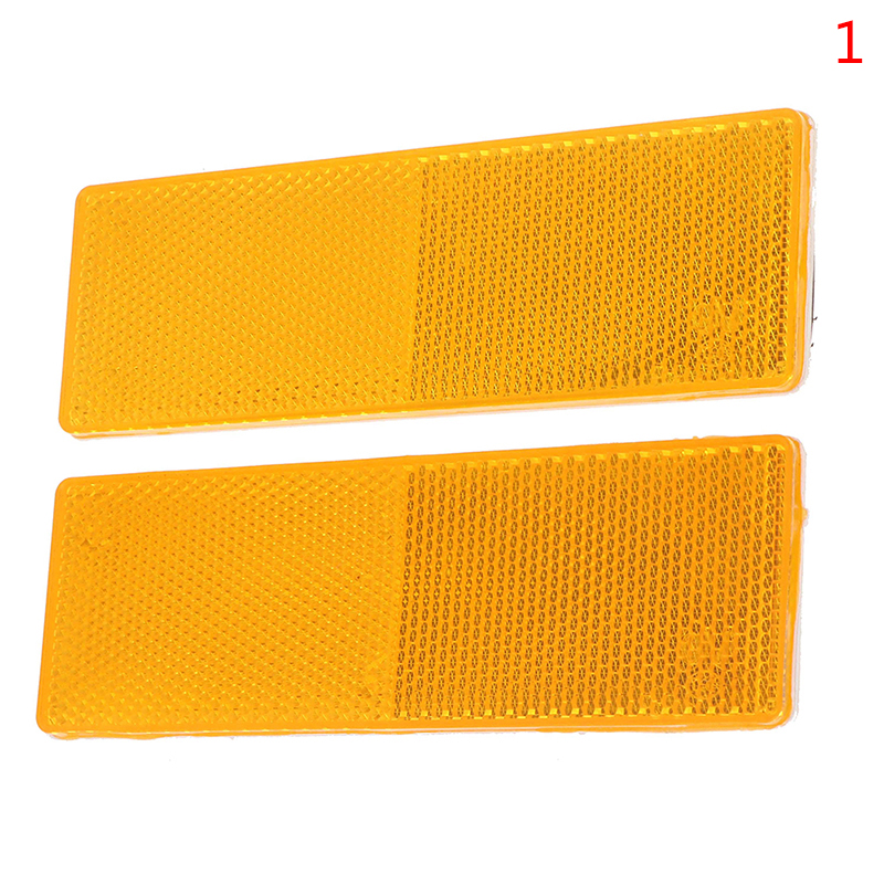 2 pièces rouge/blanc/Orange camion moto adhésif Rectangle plastique réflecteur réfléchissant plaque d'avertissement autocollants panneau de sécurité: Rouge