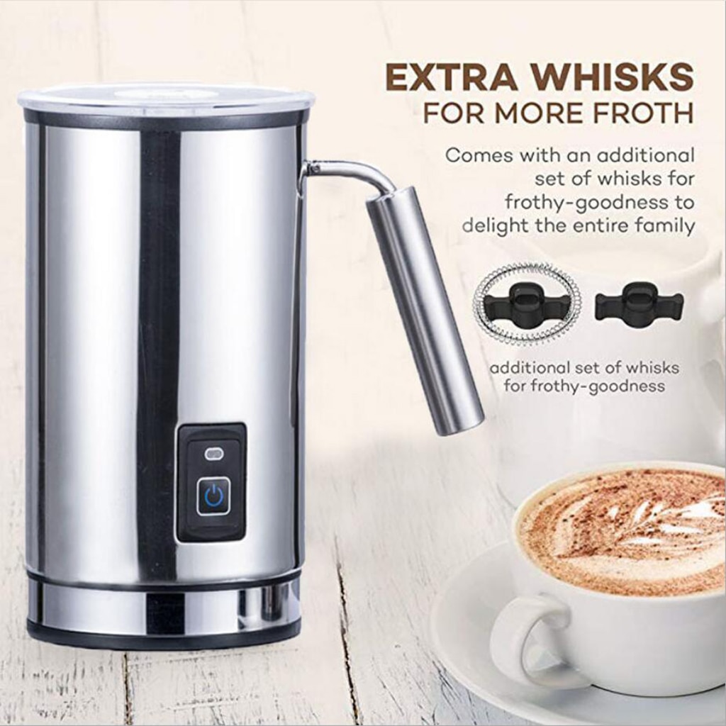 Electric Milk Frother Stainless Steel Milk Steamer EU Plug