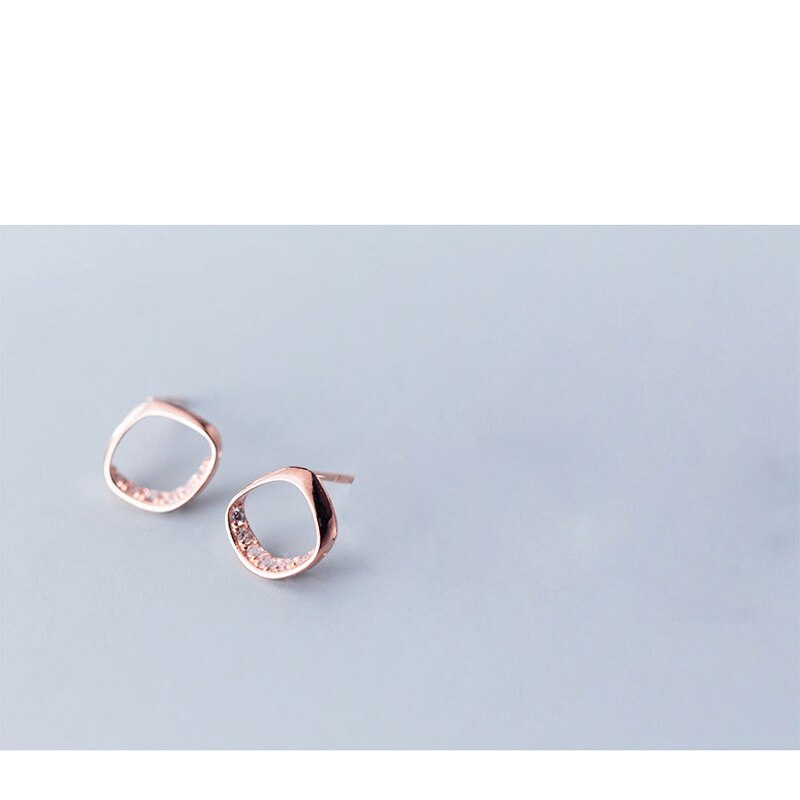 La Monada Vierkante Oorbellen Studs 925 Sterling Zilveren Fijne Sieraden Minimalistische Mooie Stud Oorbellen Voor Vrouwen Zilver 925 Koreaanse: GOLD