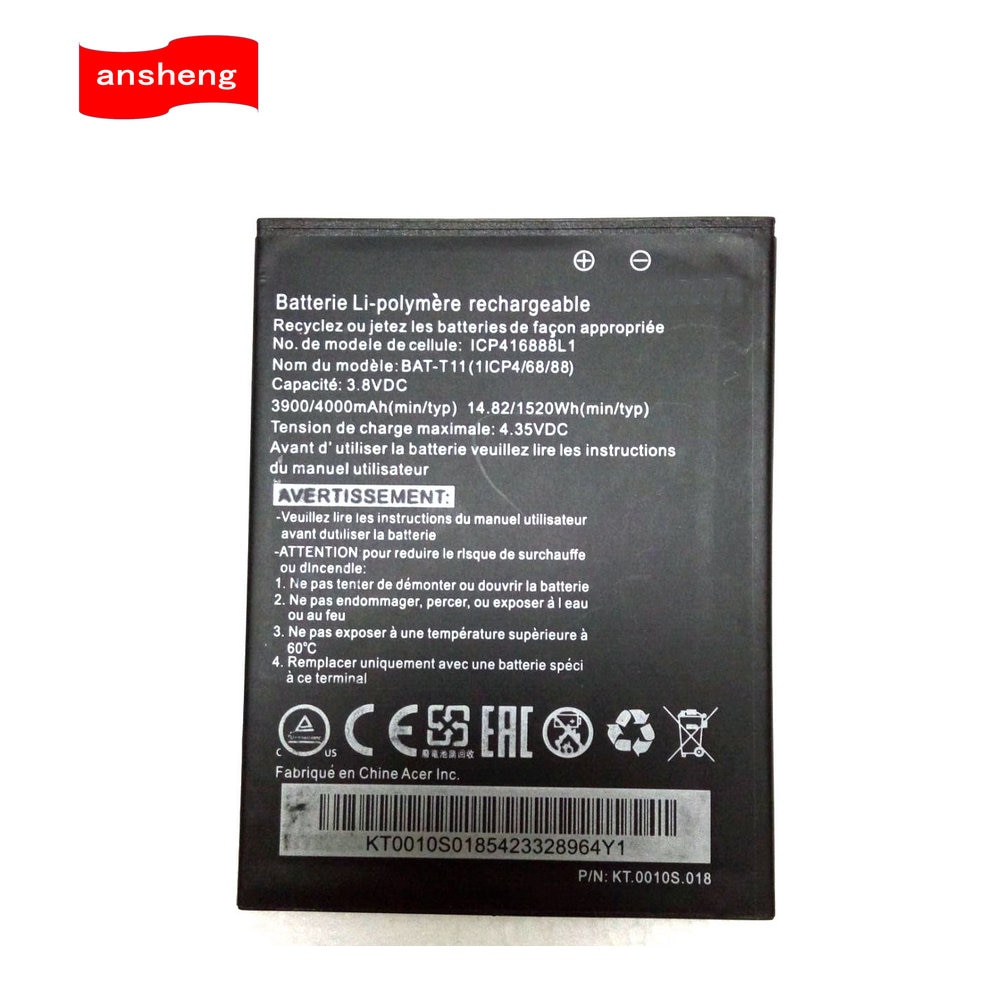 4000 mAh BAT-T11 batterij voor Acer Liquid T03 T04 Z630 Z630S Mobiel