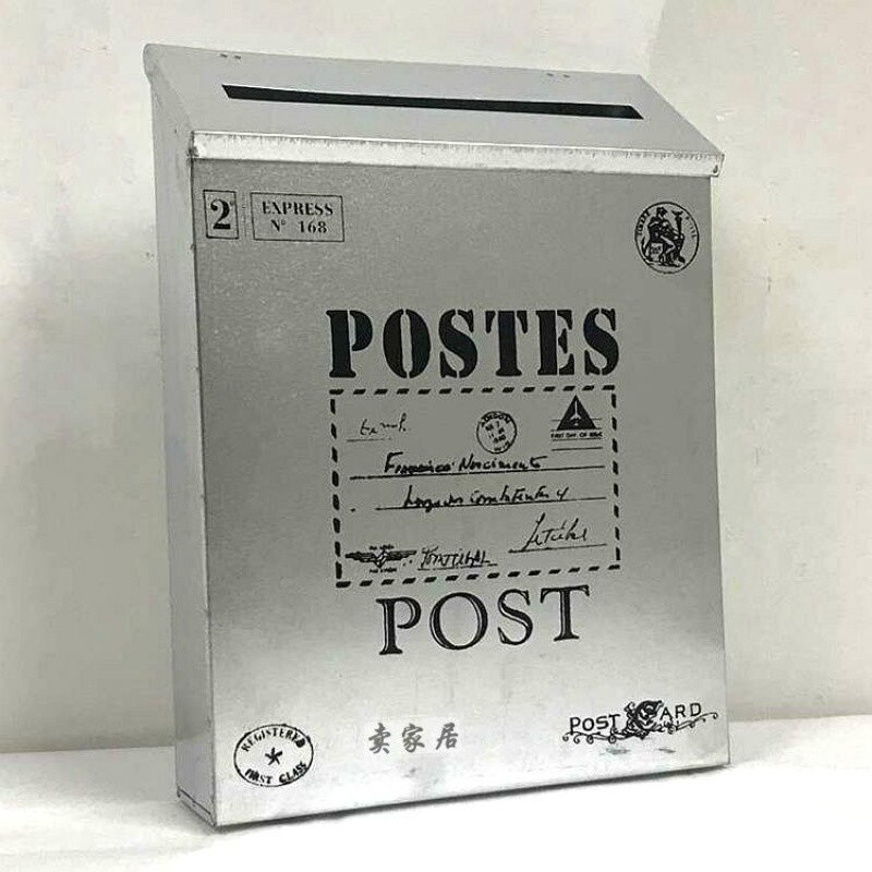 Handcraft Wood Outdoor Mailbox Gardening Cute Wall-Mounted Iron Anti-Rust Letter Box Convenient Box: B1