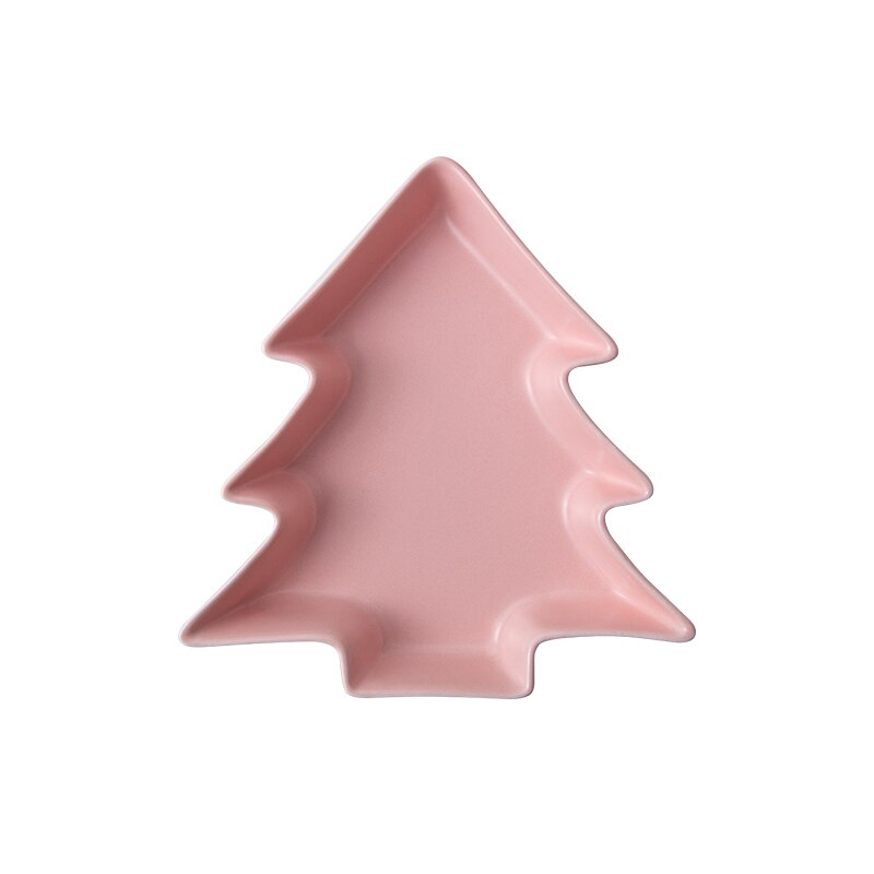 Christmas Tree Plate Ceramic Tableware Profiled Matte Breakfast Fruit Salad Dessert Western Plate Restaurant Kitchen Tableware